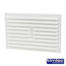 Image of Timco Timloc Internal Plastic Louvre Grille Vent Flyscreen White 260x170 Airflow