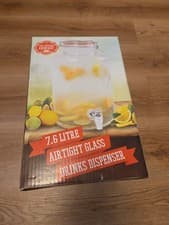 Image of The Vintage Company Glass Drinks Dispenser |Air Tight Lid 7.6L(BOXDAMAGED)