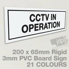 Image of CCTV IN OPERATION 3MM RIGID PVC BOARD SIGN - 21 COLOURS