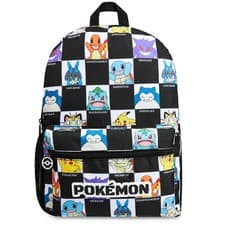 Image of Pokemon Kids Check Backpack School Bag Zip Top Handle Adjustable Straps