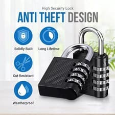 Image of 2X 4 Digit Combination Padlock | Weatherproof Outdoor Gym Luggage Locker Lock UK