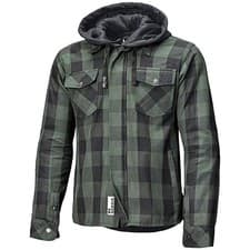 Image of Held Lumberjack II Motorcycle Motorbike Flannel Textile Jacket - Black/Green
