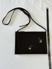 Image of Paul Smith Black Leather Concertina Crossbody Bag With Satin Face And Embroidery