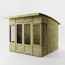 Image of Curved Roof Summerhouse Shiplap T&G Wooden Garden Room 8 x 8 8ft 8ft Waltons