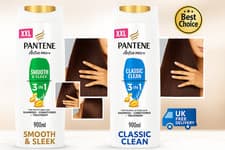 Image of 2 x Pantene Active Pro-V Smooth & Sleek 3 In 1 Shampoo &Classic Clean 600ml