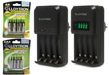 Image of Lloytron Battery Charger | Smart Ultra Fast | With AA AAA Rechargeable Batteries