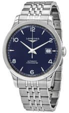 Image of Longines Record Automatic COSC Steel Blue Dial Date Mens Watch L2.820.4.96.6