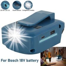 Image of USB Battery Power Source Charger Adapter For Bosch 18V-24V Battery Converter 1X