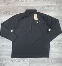 Image of Nike Men's Dri Fit Black 1/4 Zip Running Top Long Sleeve DV9811-010 Size Small