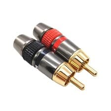 Image of Pack of 2 Phono / RCA Plugs Audio Connectors Stereo Red and Black UK**