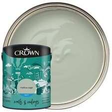 Image of Crown Matt Emulsion Mellow Sage Green Interior Wall Ceiling Paint 5L Pro Finish