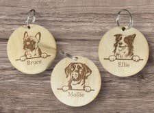 Image of Personalised Laser Engraved Dog Keyring ANY BREED