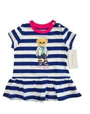 Image of Ralph Lauren baby girl polo bear striped T-Shirt Dress 18M - BNWT