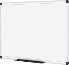 Image of Magnetic Whiteboard Silver Aluminium Frame, W90Xh60Cm