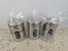 Image of 3 Pack Stainless Steel Kitchen Canisters, Canisters Sets for the Kitchen (READ)