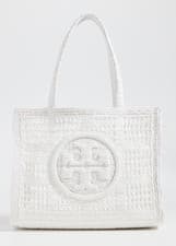 Image of Tory Burch Ella Hand Crocheted Small Raffia Tote ~NWT~ White