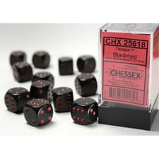 Image of Chessex - Opaque 16mm D6 Dice Block - Black with Red