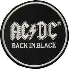 Image of AC/DC Standard Patch Back In Black Circle