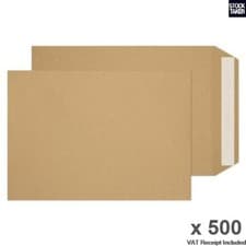 Image of 500 x Blake Pocket Peel & Seal C5 Envelopes Brown Plain C5 162 x 229mm 115gsm