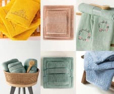 Image of 100% Cotton Combed Embroidered Hand Towels Luxury Guest Towels Premium Quality