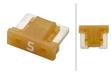 Image of HELLA Fuses (8JS 728 596-292) Fuse Low profile mini blade fuse 5A Qty 5 OEM