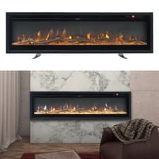 Image of 40 50 60" Home Electric Fireplace Wall Mounted/ Built-in LED Fire 9 Colour Flame