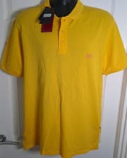 Image of 883 Police polo shirt size XL 42" chest yellow 100% cotton NWT