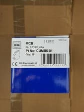 Image of NEW British General (BG) - MCB 6A, Type B, 6KA - CUMB6-01 (10 in box)
