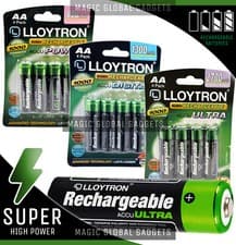 Image of NEW LLOYTRON AA RECHARGEABLE BATTERIES PRE-CHARGED Ni-MH LONG LASTING