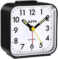 Image of Azyh Analog Alarm Clock Silent No Ticking Alarm Clock with Light Snooze Battery
