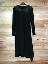 Image of DKNY Black Long Sleeve High Neck Dress