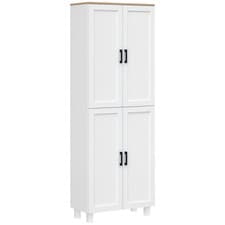Image of HOMCOM Modern Kitchen Cupboard Storage Cabinet with 6 Shelves, White