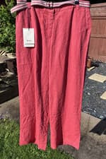Image of Boden slouchy wide leg linen trousers size 12 reg -coral colour - __w/o