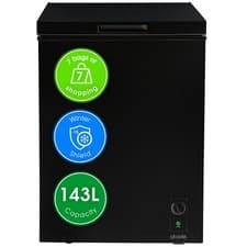 Image of Abode Chest Freezer Black Freestanding 143L For Garages Outbuildings A142CF0E1B