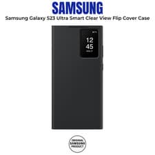 Image of Samsung Galaxy S23 Ultra Smart View Wallet Case Flip Cover — Black- Genuine