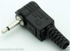 Image of 90 DEGREE / RIGHT ANGLE 2.5MM MONO JACK PLUG, AUDIO CABLE CONNECTOR / ADAPTER 