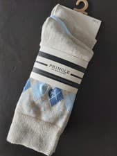 Image of 3 Pairs : 6-8.5 PRINGLE of SCOTLAND Light Beige Heather Argyle Mens SOCKS 40-43