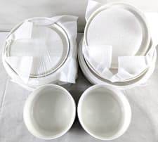 Image of *Open Box* MALACASA 24 Pieces Porcelain Dinnerware Set for 6 LEAH Series White