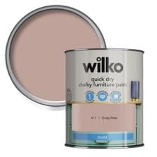 Image of Wilko Dusky Petal Matt Quick Dry Chalky Furniture Paint 750ml, Hardwearing