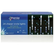 Image of Premier Decoration 24 Chaser Icicle Christmas LED Lights 72 LEDs - Box Damaged