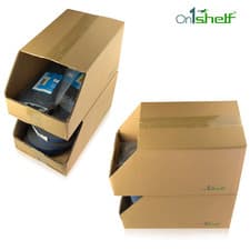 Image of Stackable Cardboard Storage Bin Containers Strong Ecological Picking Bin