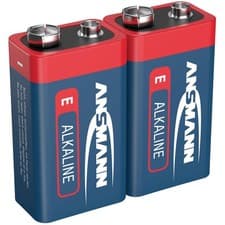 Image of Ansmann 5015591 Red-Line 9V Alkaline Batteries 2-Pack Long-Lasting