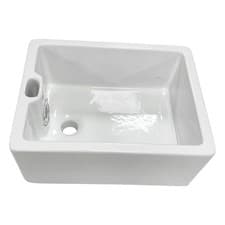 Image of Ceramic Belfast Kitchen Sink Single Bowl White Fire Clay Carron Phoenix 110