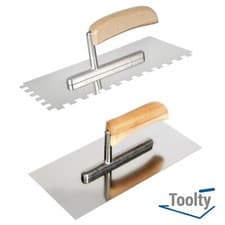 Image of Square Notched Trowels Tiling Toolty Stainless Steel Grout Float Spread Trowel