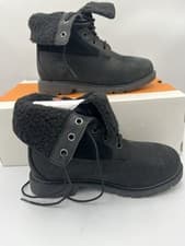 Image of Timberland Linden Woods WP Fleece Fold Down Boots, Black – Stylish Size UK 3.5