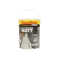 Image of Sandtex Textured Masonry Paint Fine Brilliant white 5L Exterior Painting Stone