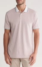 Image of Cactus Man Ricky Shingh Men's Short Sleeve Tipped Polo In Birch Heather Small