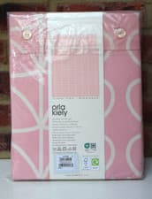 Image of Orla Kiely Bubblegum Pink Linear Stem Double Duvet Cover with 2 Pillowcases BNWT