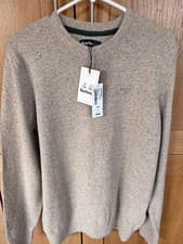 Image of Men's Barbour Jumper Size Medium Grey Color Long Sleeves