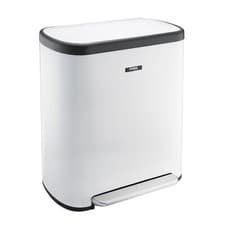 Image of Recycling Pedal Bin 60L with Dual Compartments Home Office Trash Waste Dustbin